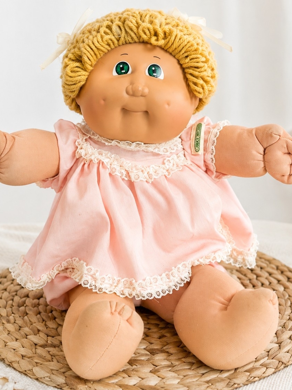 1985 Cabbage Patch Kids Doll Xavier Roberts Blonde Green Eyes Vintage